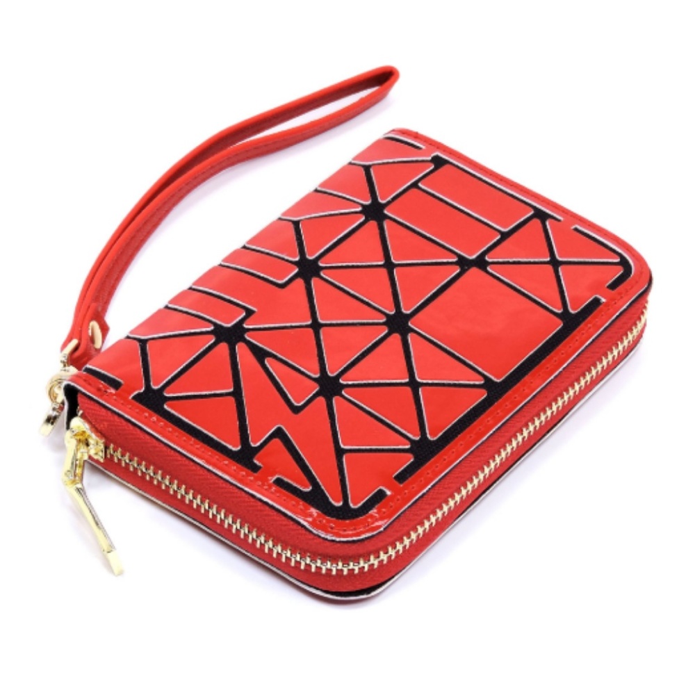 Isabelle Silver Geometric Patchwork Wallet - Picture 3 of 4